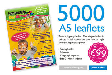 5000 Full Colour Single Sided A5 Leaflets